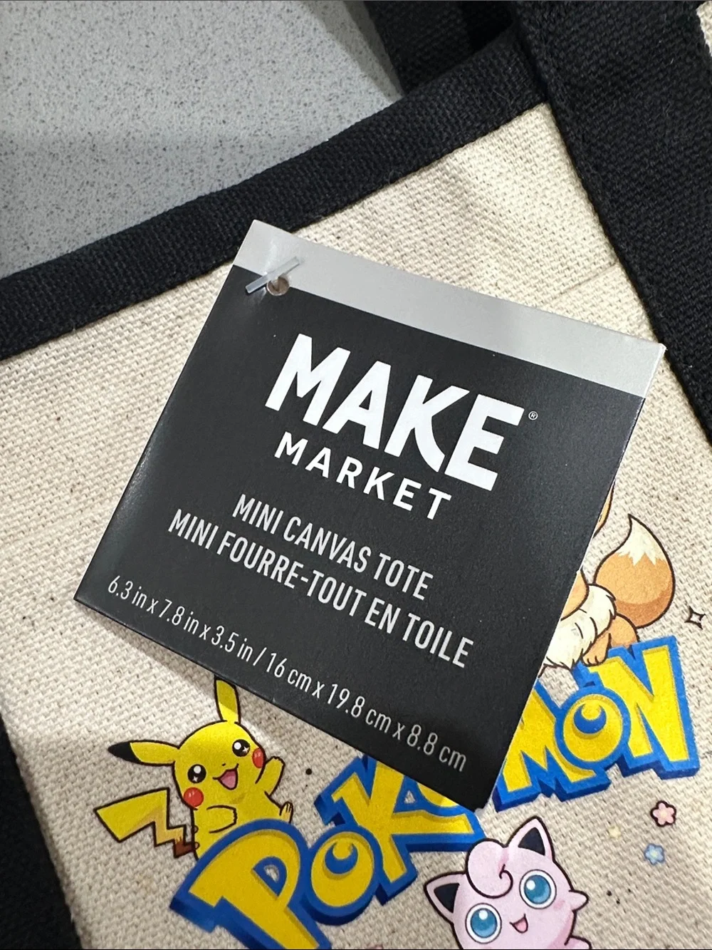 Makers Market Canvas Pokémon Mini Tote in Black and Cream